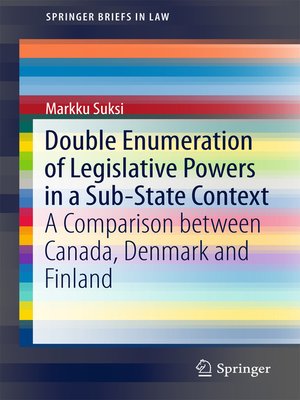 cover image of Double Enumeration of Legislative Powers in a Sub-State Context